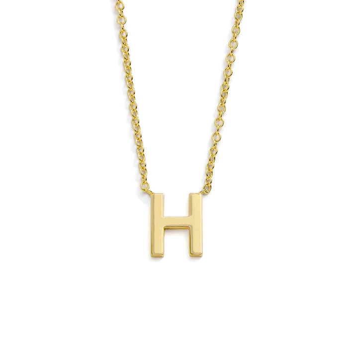 Chic Mini Initial Necklace for Everyday Elegance - Wearing Felicity Mini-Initial-Necklace-Gold-H