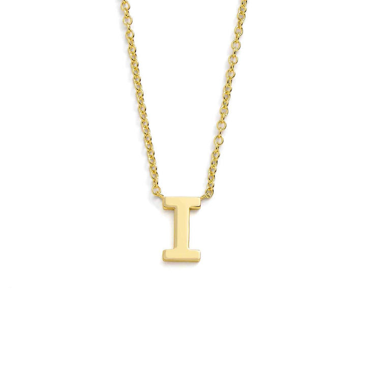 Chic Mini Initial Necklace for Everyday Elegance - Wearing Felicity Mini-Initial-Necklace-Gold-I