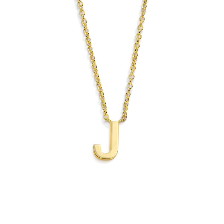 Chic Mini Initial Necklace for Everyday Elegance - Wearing Felicity Mini-Initial-Necklace-Gold-J