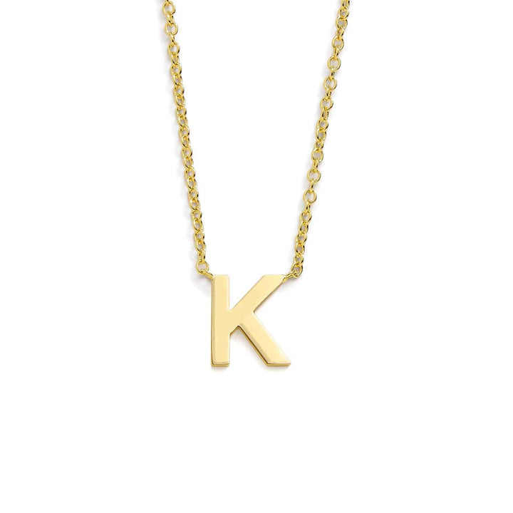 Chic Mini Initial Necklace for Everyday Elegance - Wearing Felicity Mini-Initial-Necklace-Gold-K