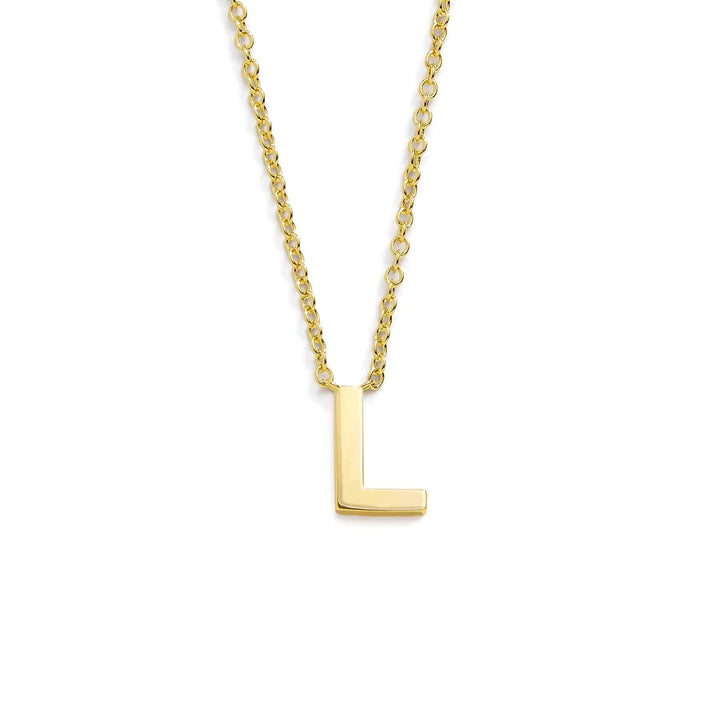 Chic Mini Initial Necklace for Everyday Elegance - Wearing Felicity Mini-Initial-Necklace-Gold-L