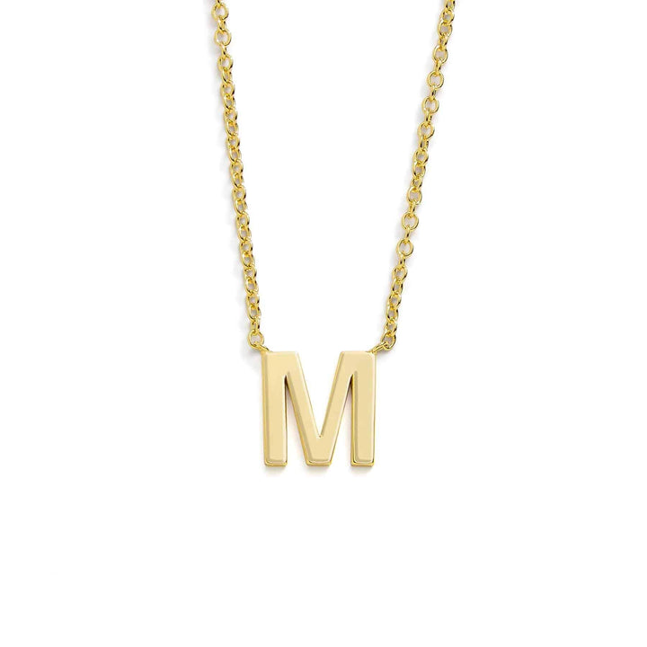 Chic Mini Initial Necklace for Everyday Elegance - Wearing Felicity Mini-Initial-Necklace-Gold-M