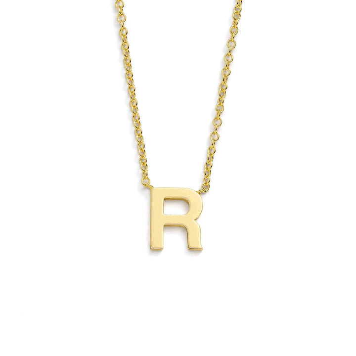 Chic Mini Initial Necklace for Everyday Elegance - Wearing Felicity Mini-Initial-Necklace-Gold-R