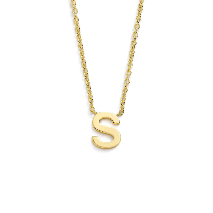 Chic Mini Initial Necklace for Everyday Elegance - Wearing Felicity Mini-Initial-Necklace-Gold-S