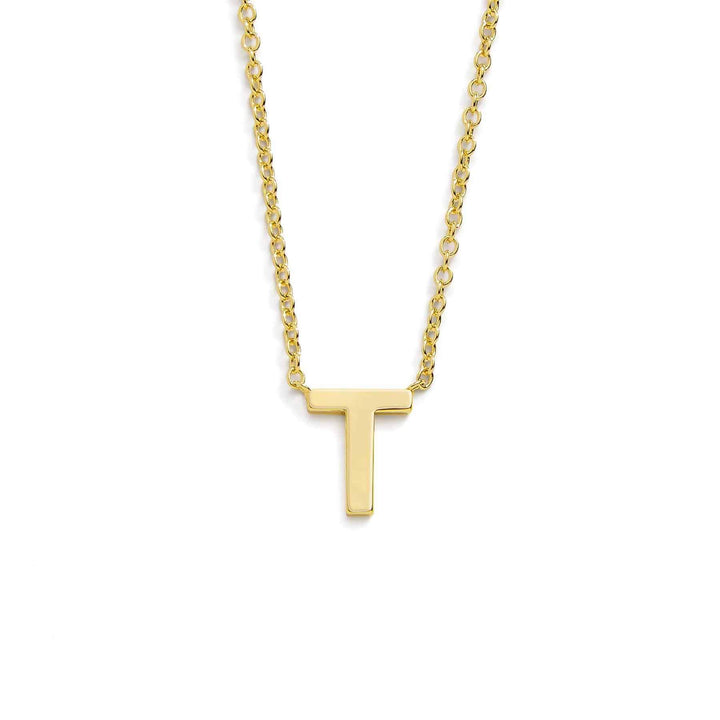 Chic Mini Initial Necklace for Everyday Elegance - Wearing Felicity Mini-Initial-Necklace-Gold-T