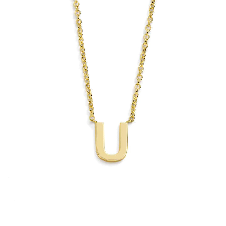 Chic Mini Initial Necklace for Everyday Elegance - Wearing Felicity Mini-Initial-Necklace-Gold-U