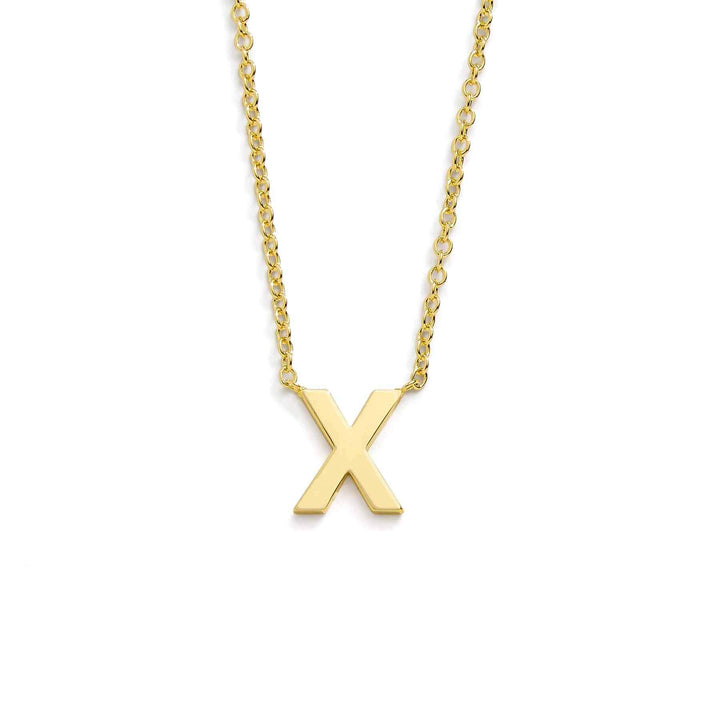 Chic Mini Initial Necklace for Everyday Elegance - Wearing Felicity Mini-Initial-Necklace-Gold-X