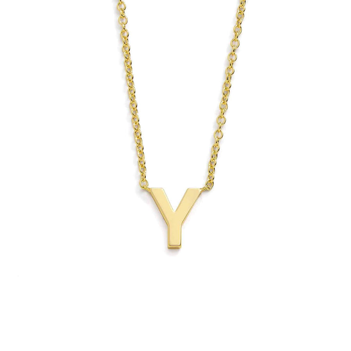 Chic Mini Initial Necklace for Everyday Elegance - Wearing Felicity Mini-Initial-Necklace-Gold-Y