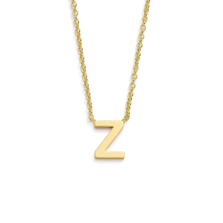 Chic Mini Initial Necklace for Everyday Elegance - Wearing Felicity Mini-Initial-Necklace-Gold-Z