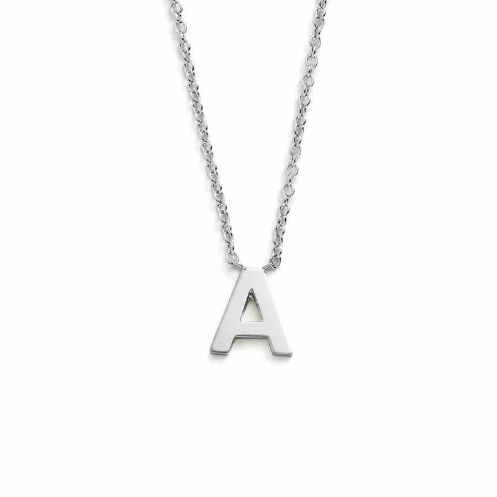 Chic Mini Initial Necklace for Everyday Elegance - Wearing Felicity Mini-Initial-Necklace-Silver-A