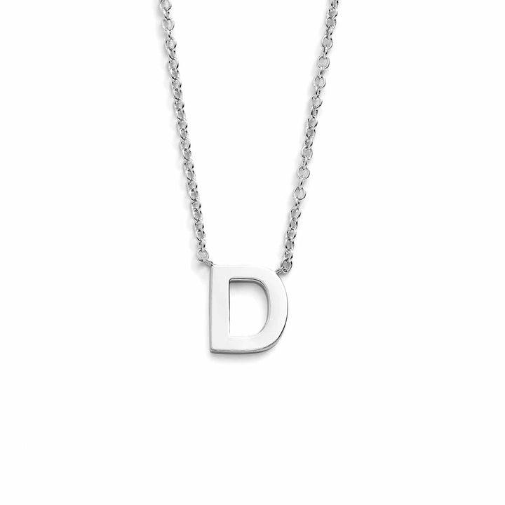 Chic Mini Initial Necklace for Everyday Elegance - Wearing Felicity Mini-Initial-Necklace-Silver-D