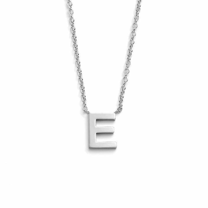 Chic Mini Initial Necklace for Everyday Elegance - Wearing Felicity Mini-Initial-Necklace-Silver-E