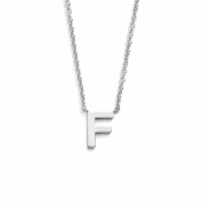 Chic Mini Initial Necklace for Everyday Elegance - Wearing Felicity Mini-Initial-Necklace-Silver-F