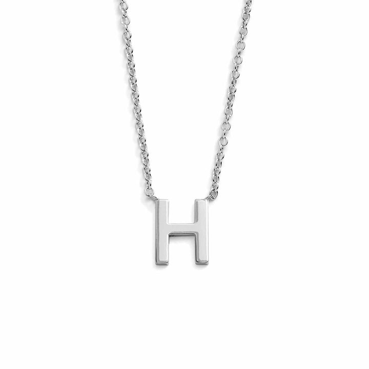 Chic Mini Initial Necklace for Everyday Elegance - Wearing Felicity Mini-Initial-Necklace-Silver-H