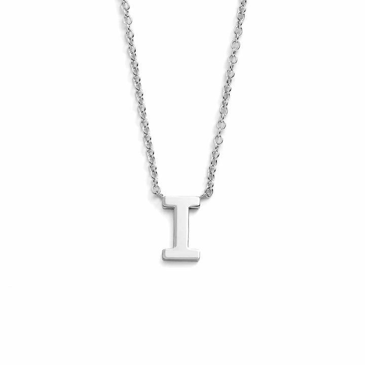 Chic Mini Initial Necklace for Everyday Elegance - Wearing Felicity Mini-Initial-Necklace-Silver-I