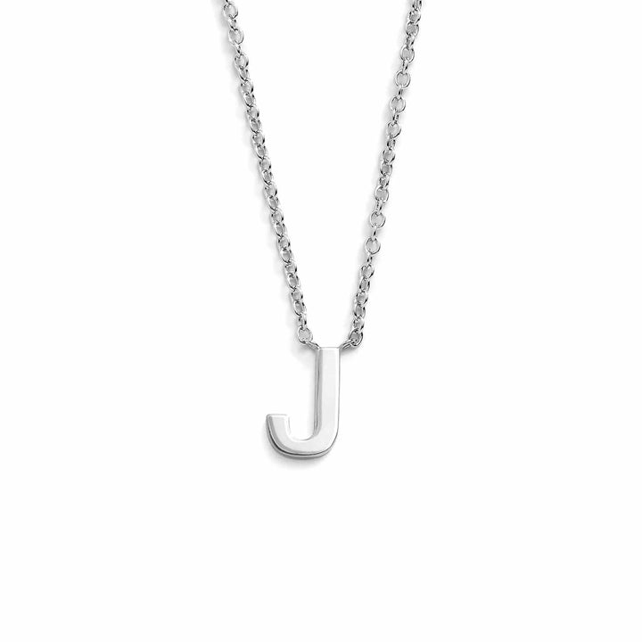 Chic Mini Initial Necklace for Everyday Elegance - Wearing Felicity Mini-Initial-Necklace-Silver-J