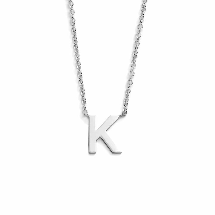 Chic Mini Initial Necklace for Everyday Elegance - Wearing Felicity Mini-Initial-Necklace-Silver-K