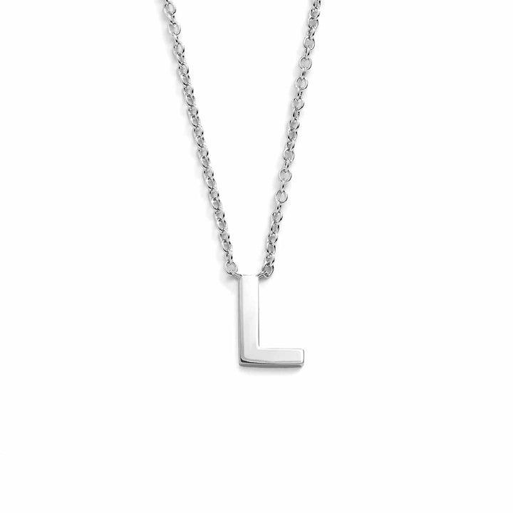 Chic Mini Initial Necklace for Everyday Elegance - Wearing Felicity Mini-Initial-Necklace-Silver-L