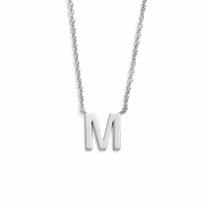 Chic Mini Initial Necklace for Everyday Elegance - Wearing Felicity Mini-Initial-Necklace-Silver-M