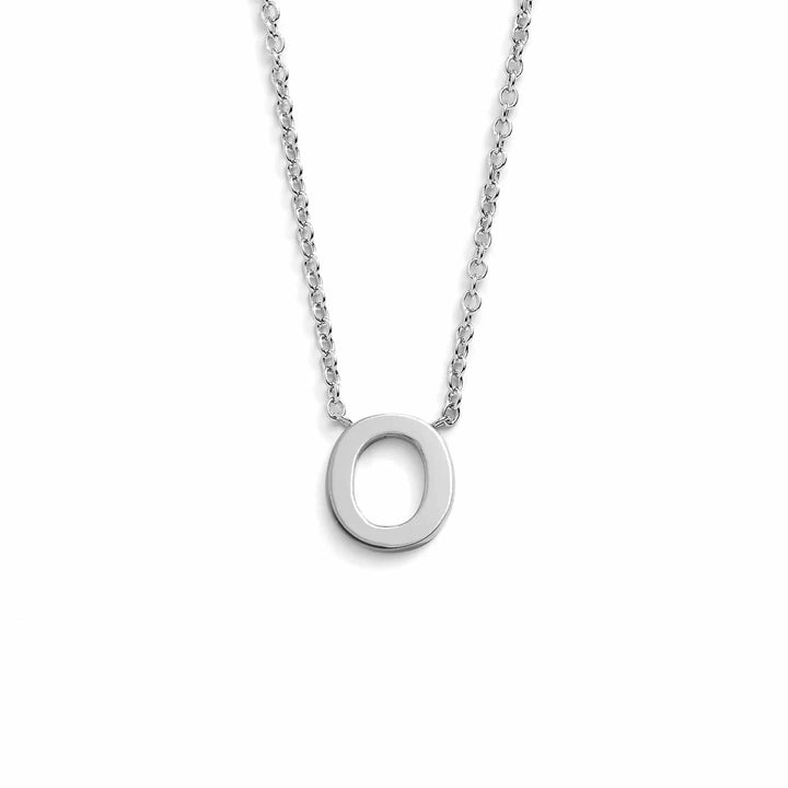 Chic Mini Initial Necklace for Everyday Elegance - Wearing Felicity Mini-Initial-Necklace-Silver-O