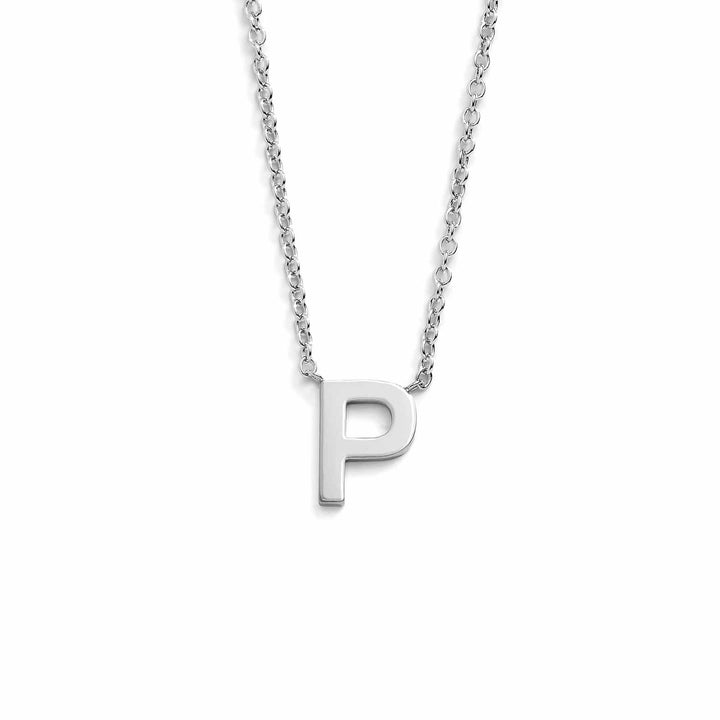 Chic Mini Initial Necklace for Everyday Elegance - Wearing Felicity Mini-Initial-Necklace-Silver-P