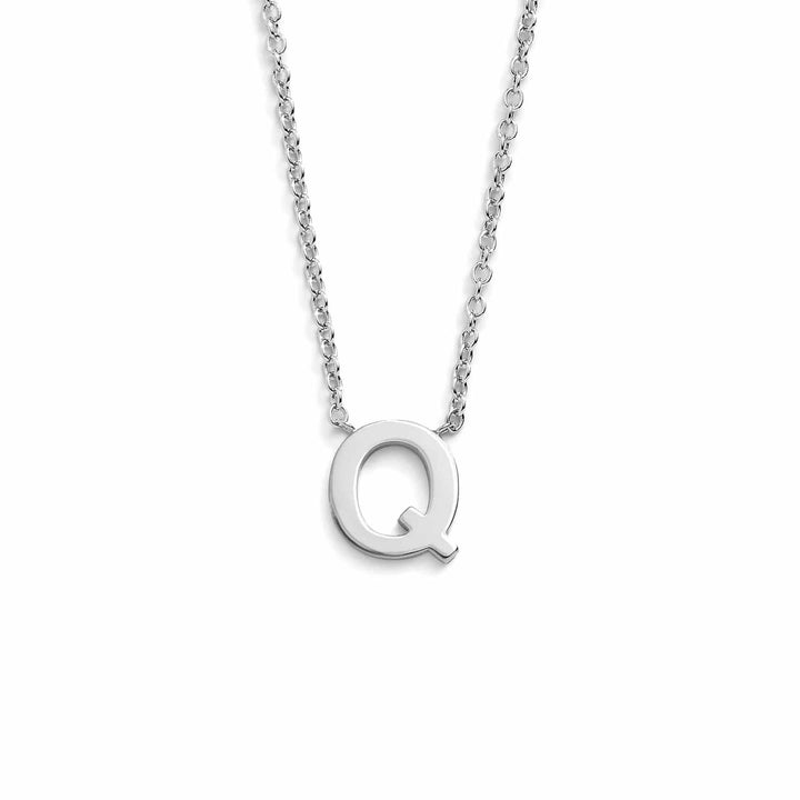 Chic Mini Initial Necklace for Everyday Elegance - Wearing Felicity Mini-Initial-Necklace-Silver-Q