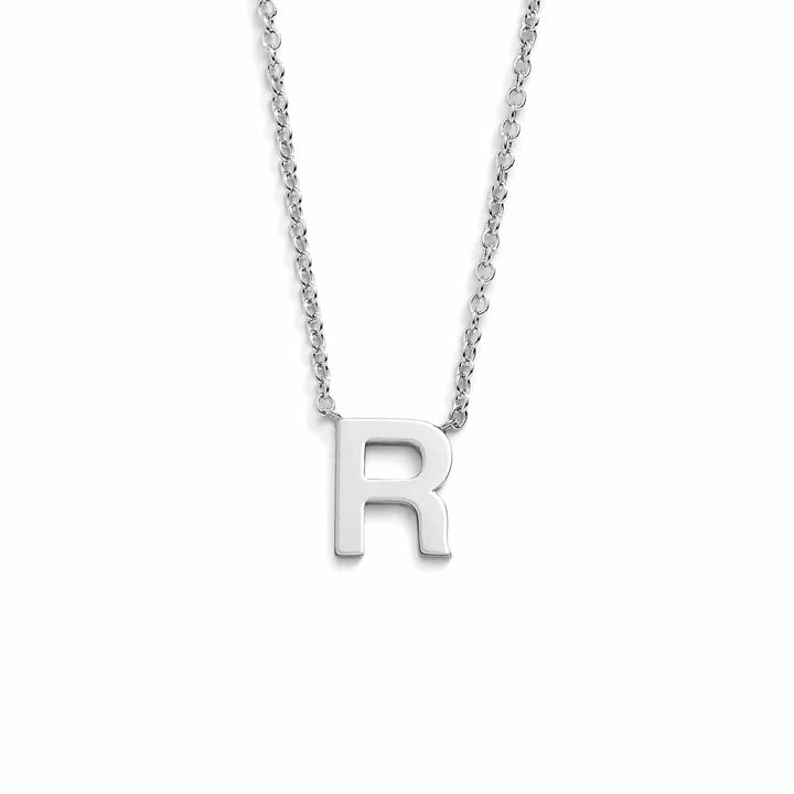 Chic Mini Initial Necklace for Everyday Elegance - Wearing Felicity Mini-Initial-Necklace-Silver-R