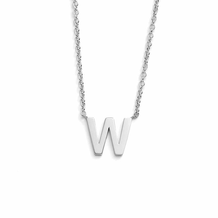 Chic Mini Initial Necklace for Everyday Elegance - Wearing Felicity Mini-Initial-Necklace-Silver-W