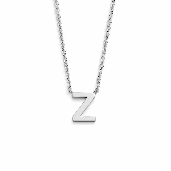 Chic Mini Initial Necklace for Everyday Elegance - Wearing Felicity Mini-Initial-Necklace-Silver-Z