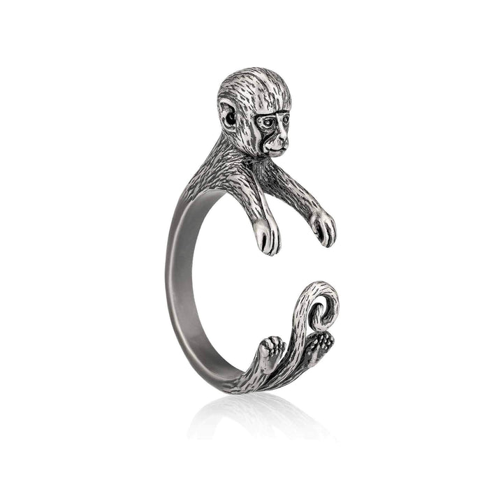 Stylish Monkey Wrap Ring - Perfect Gift for Animal Lovers - Wearing Felicity Monkey-Wrap-Ring