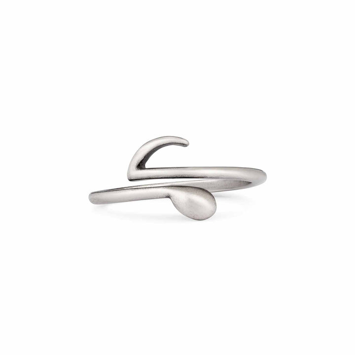 Stylish Music Note Wrap Ring for Music Lovers - Wearing Felicity Music-Note-Wrap-Ring-Antique-Silver