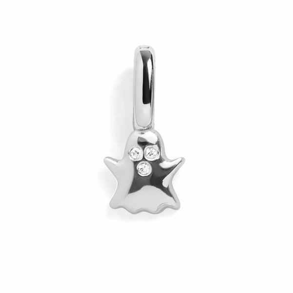 Buy Mystic Ghost Charm - Cute Silver Jewelry - Wearing Felicity Mystic-Ghost-Charm