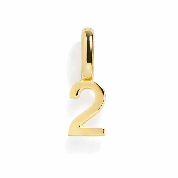 Personalized Number Charms for Unique Jewelry Gifts - Wearing Felicity Number-Charm-Gold-2