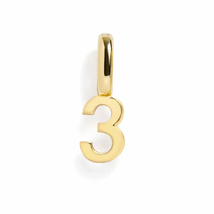 Personalized Number Charms for Unique Jewelry Gifts - Wearing Felicity Number-Charm-Gold-3