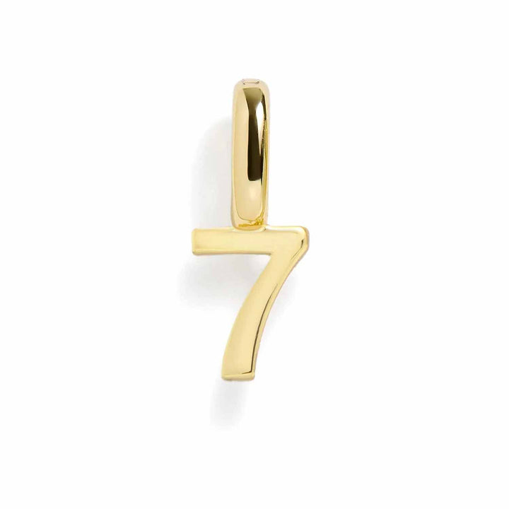 Personalized Number Charms for Unique Jewelry Gifts - Wearing Felicity Number-Charm-Gold-7