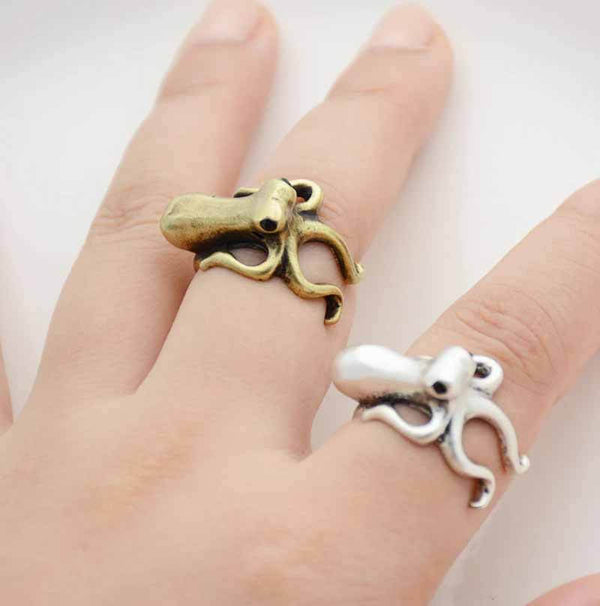 Stylish Octopus Wrap Ring - Wearing Felicity Octopus-Wrap-Ring-01