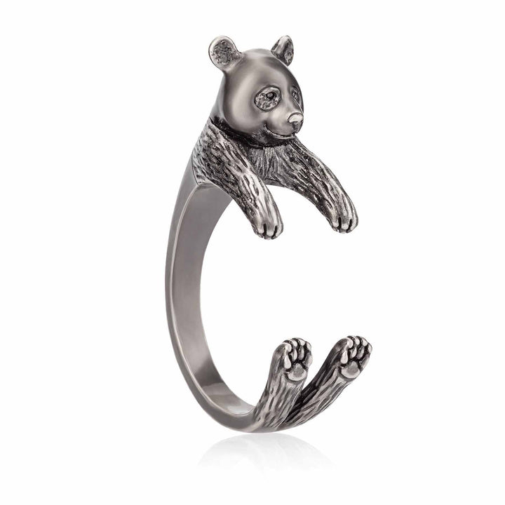 Panda Wrap Ring - Stylish Animal Jewelry - Wearing Felicity Panda-Wrap-Ring