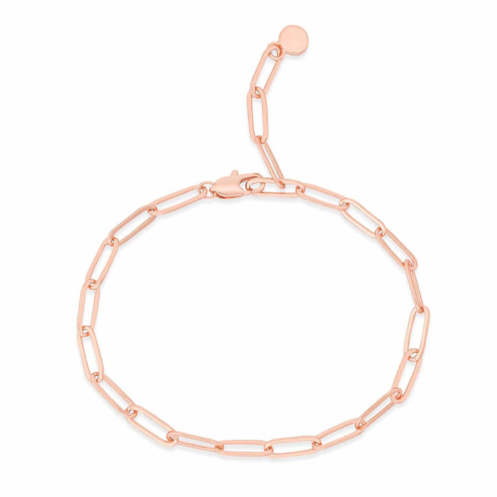 Stylish Paper Clip Chain Bracelet for Charm Lovers - Wearing Felicity Paper-Clip-Chain-Bracelet-Rose-Gold