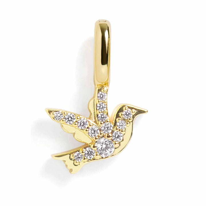 Pavé Bird Remembrance Charm Love & Spiritual Freedom - Wearing Felicity Pave-Bird-Remembrance-Charm-Gold