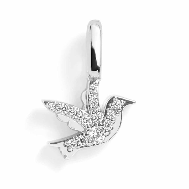 Pavé Bird Remembrance Charm Love & Spiritual Freedom - Wearing Felicity Pave-Bird-Remembrance-Charm-Silver