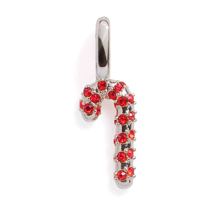 Festive Pavé Candy Cane Charm for Your Jewelry - Wearing Felicity Pave-Candy-Cane-Charm-Silver