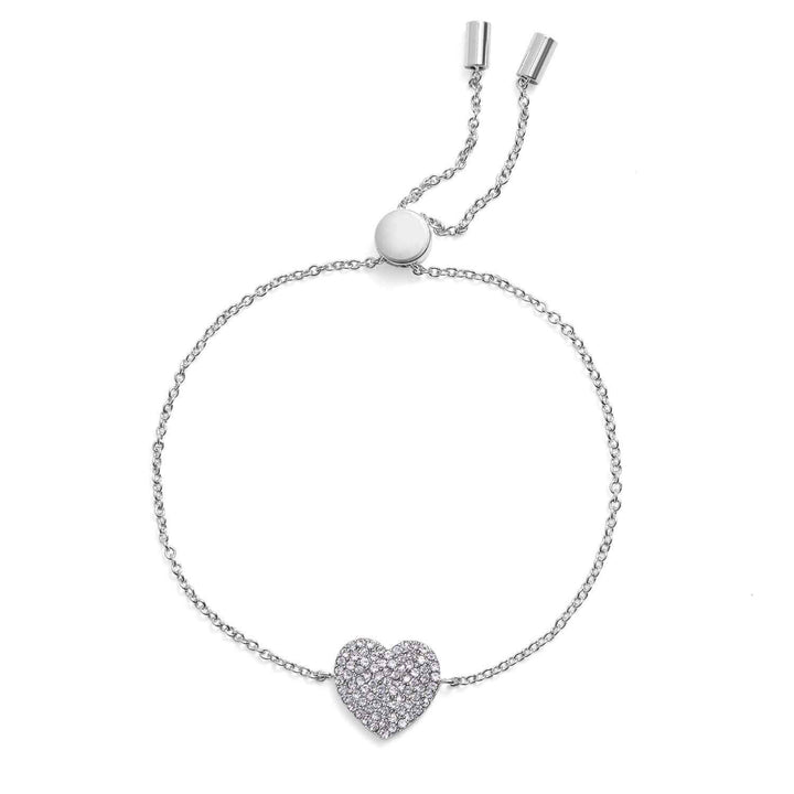 Elegant Pavé Heart Slider Bracelet - Wearing Felicity Pave-Heart-Slider-Bracelet