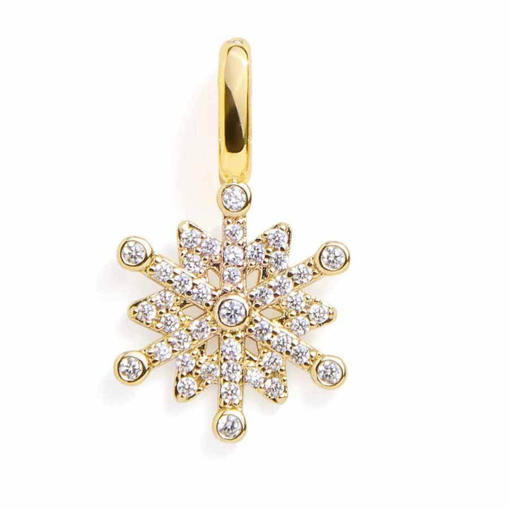 Glitz Pavé Snowflake Charm - Holiday Jewelry Sparkle - Wearing Felicity Pave-Snowflake-Charm-Gold