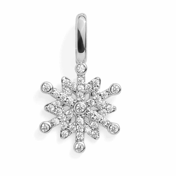 Glitz Pavé Snowflake Charm - Holiday Jewelry Sparkle - Wearing Felicity Pave-Snowflake-Charm-Silver