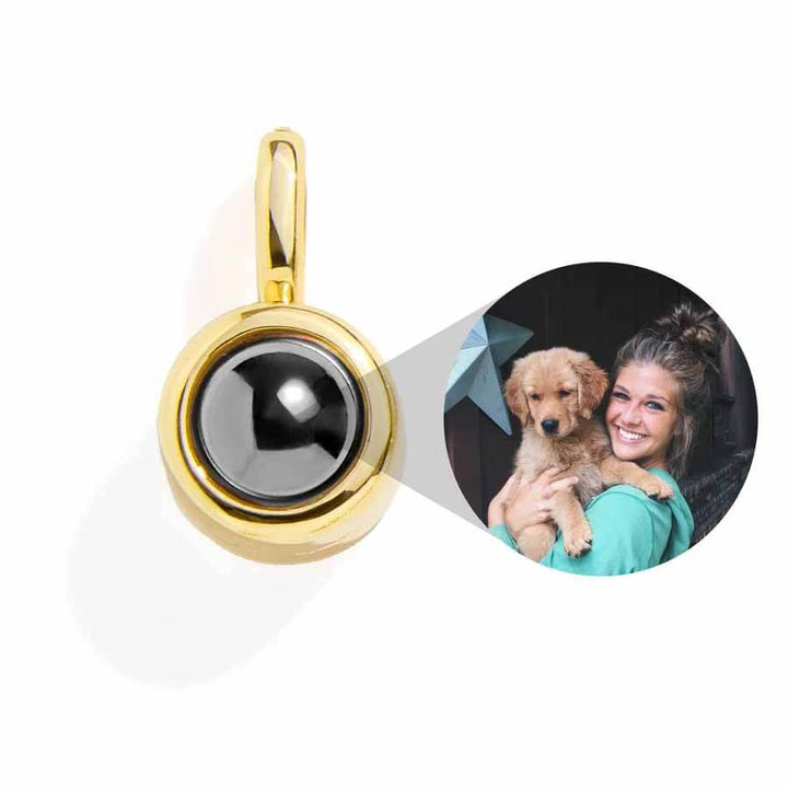 Customizable Circle Photo Charm for Unique Jewelry - Wearing Felicity Personalized-Circle-Photo-Charm-Gold