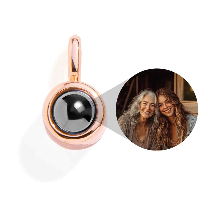 Customizable Circle Photo Charm for Unique Jewelry - Wearing Felicity Personalized-Circle-Photo-Charm-Rose-Gold