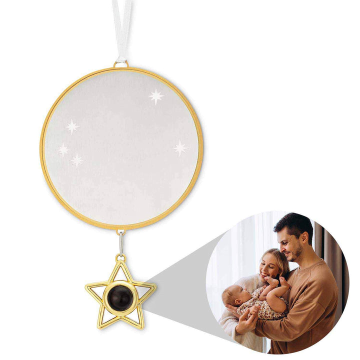 Personalized Star and Circle Photo Ornament - Wearing Felicity Personalized-Circle-and-Star-Photo-Ornament-01