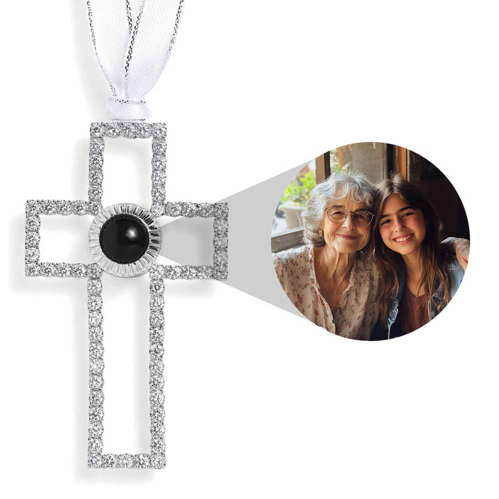 Personalized Cross Photo Ornament - Cherish Memories - Wearing Felicity Personalized-Cross-Photo-Ornament-01