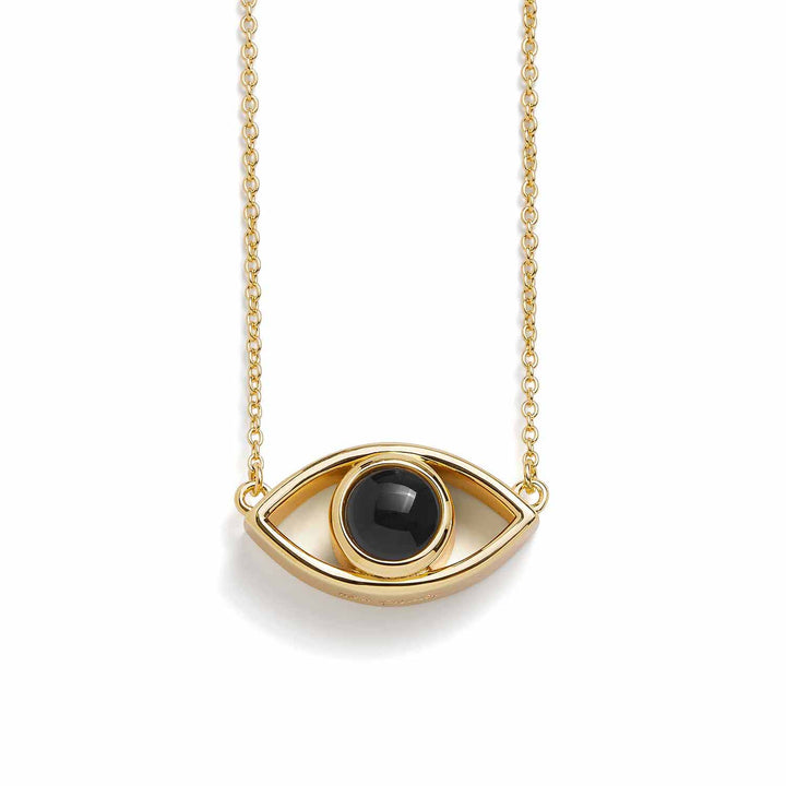 Customizable Evil Eye Necklace for Personal Protection - Wearing Felicity Personalized-Evil-Eye-Necklace-Gold