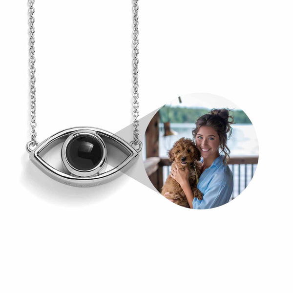 Customizable Evil Eye Necklace for Personal Protection - Wearing Felicity Personalized-Evil-Eye-Necklace-Silver